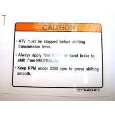 Apache RLX 320/450 warning labels 'caution'